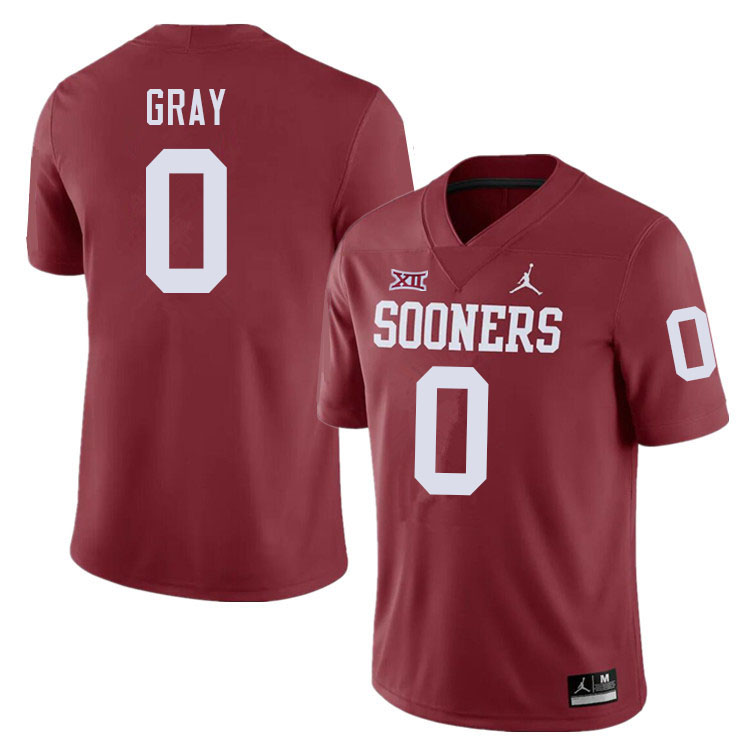 Oklahoma Sooners #0 Eric Gray College Football Jerseys Sale-Crimson